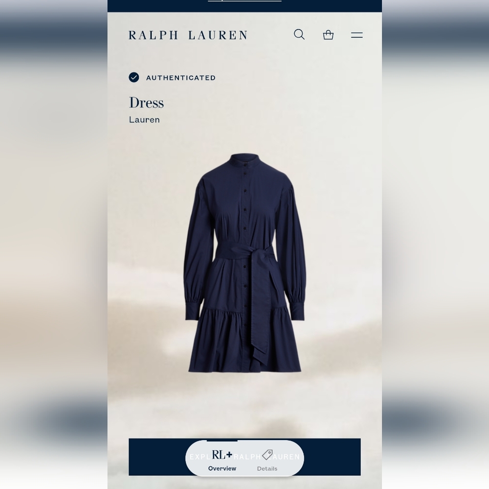 Lauren Ralph Lauren Navy Blue Drop Waist Dress Size 12